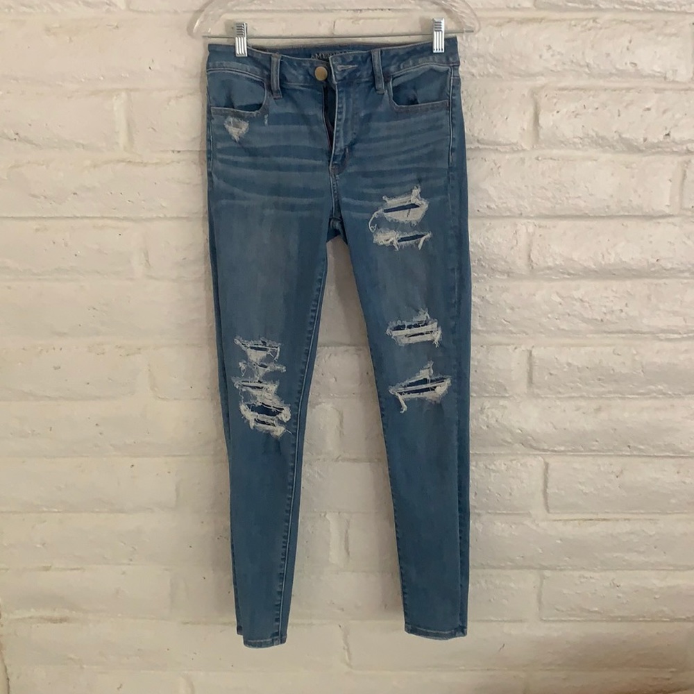 American Eagle Patch Ripped Jeans